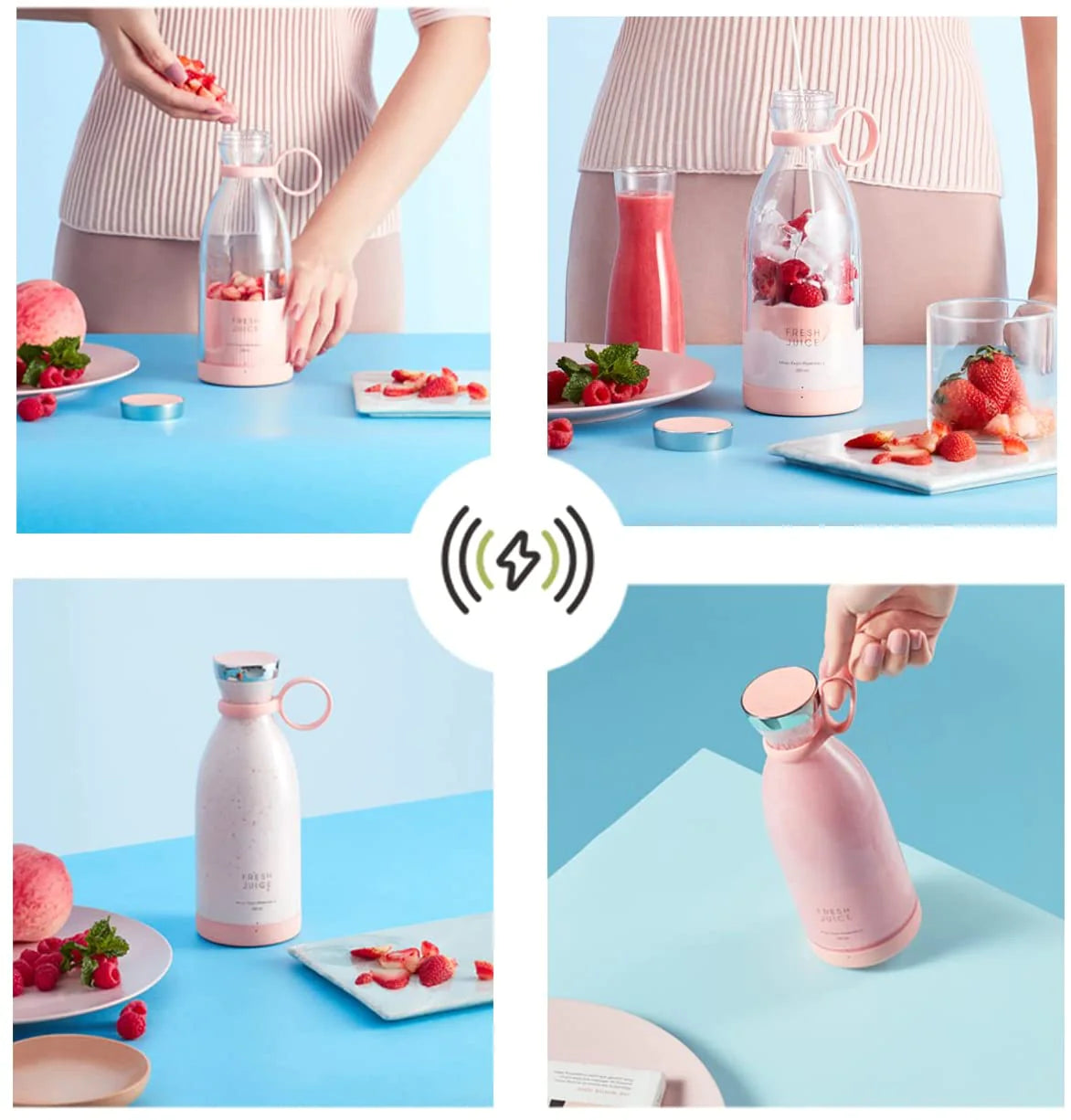 Portable Electric Blender and Citrus Juicer - Wireless Smoothie Maker and Juice Extractor