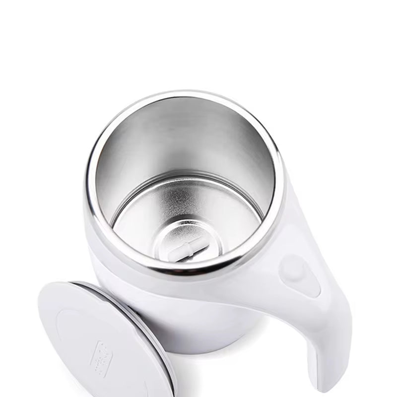 Rechargeable Automatic Stirring Mug - Portable Electric Stainless Steel Coffee Mixer with Magnetic Rotation for Home Use