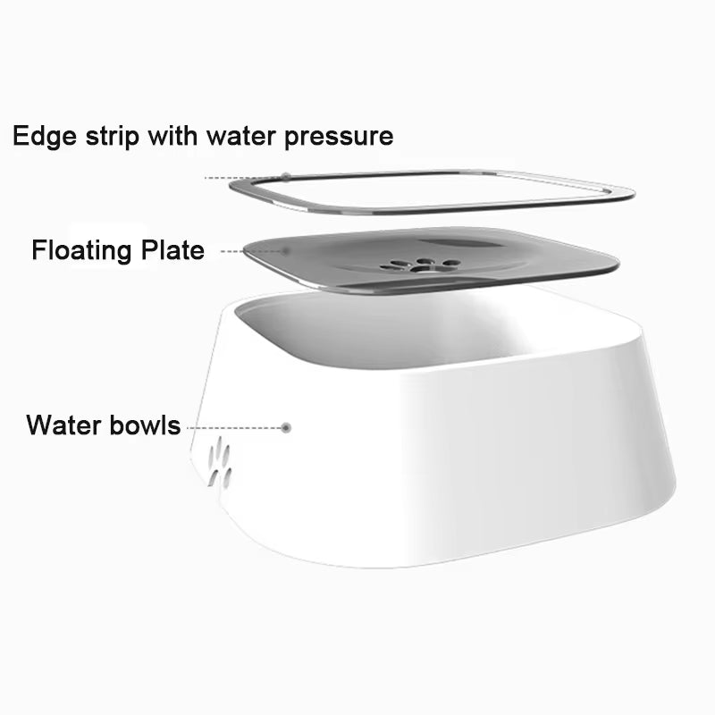 Non-Spill Floating Water Bowl for Dogs and Cats - Anti-Overturn Plastic Dispenser