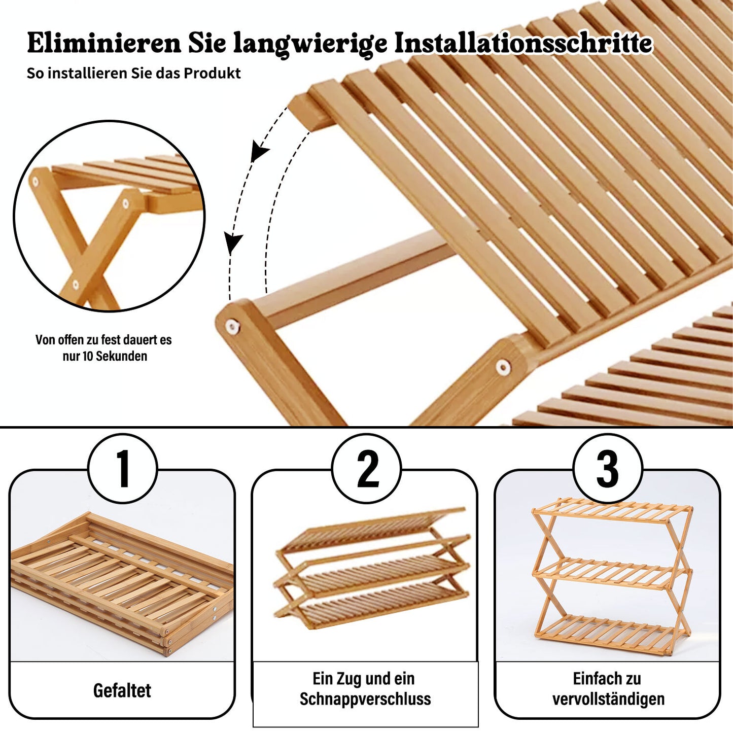 Schuhregal Bambus Regal 3/4 Etagen Schuhablage Schuhständer Badregal Ablage Bank