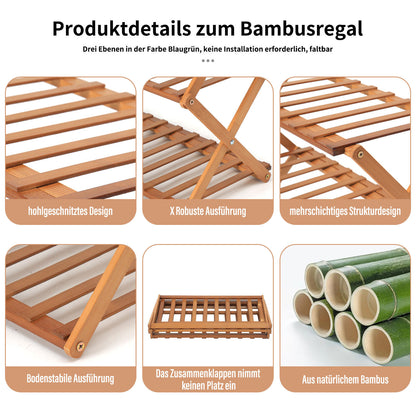 Schuhregal Bambus Regal 3/4 Etagen Schuhablage Schuhständer Badregal Ablage Bank