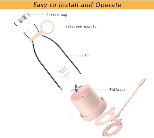 Portable Electric Blender and Citrus Juicer - Wireless Smoothie Maker and Juice Extractor