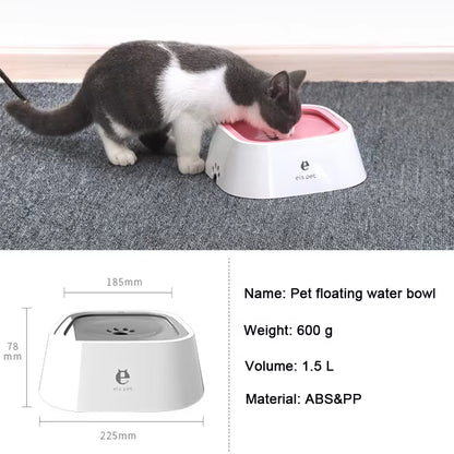 Non-Spill Floating Water Bowl for Dogs and Cats - Anti-Overturn Plastic Dispenser