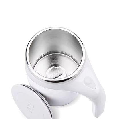 Rechargeable Automatic Stirring Mug - Portable Electric Stainless Steel Coffee Mixer with Magnetic Rotation for Home Use