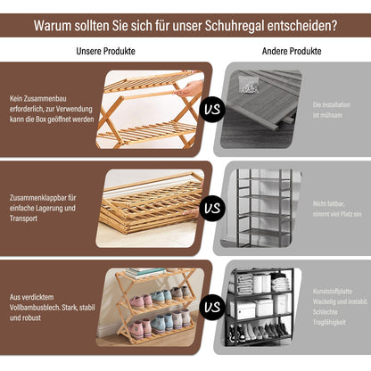 Schuhregal Bambus Regal 3/4 Etagen Schuhablage Schuhständer Badregal Ablage Bank