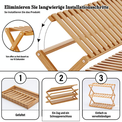 Schuhregal Bambus Regal 3/4 Etagen Schuhablage Schuhständer Badregal Ablage Bank